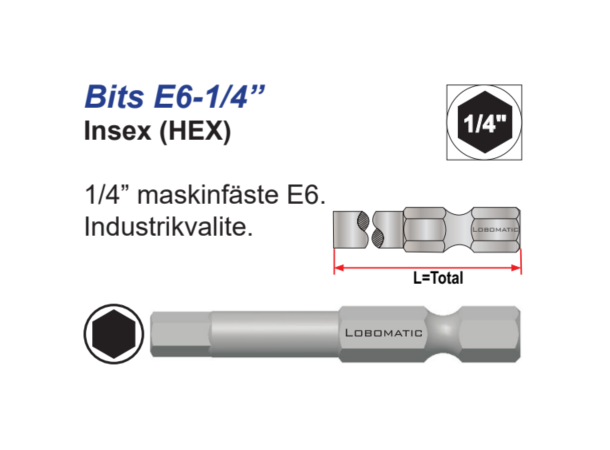 Bits Unbrako 1/8x150mm