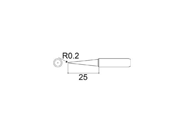 Loddespiss Hakko 900M 0,2mm, 25mm 