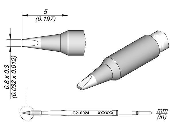 Loddespiss Jbc For 210- 0.8x0.3MM 