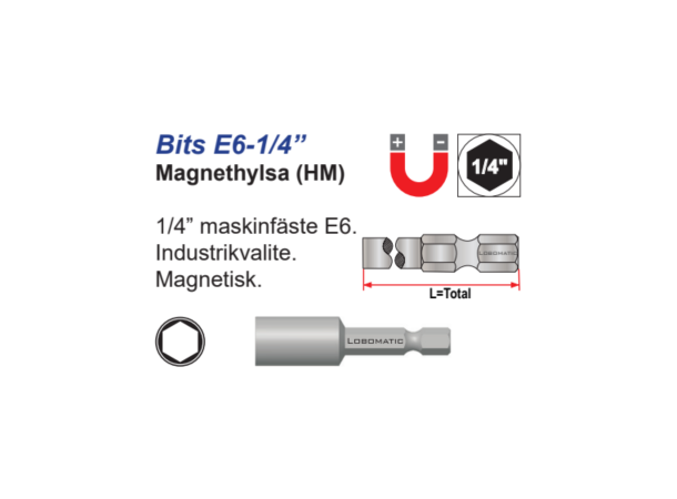 Bits Pipe 10X65mm m/Magnet