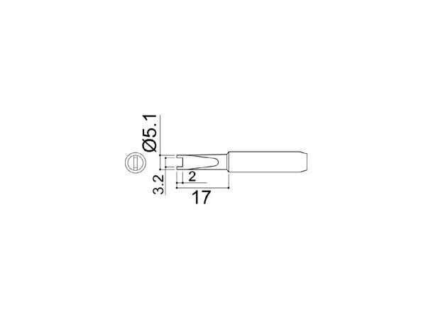 Loddespiss Hakko-R5,1/3,2X2,0X17mm 