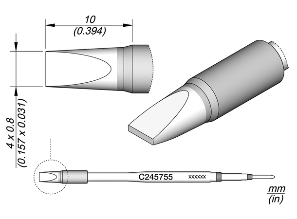 Loddespiss Jbc Chisel 4x0,8 