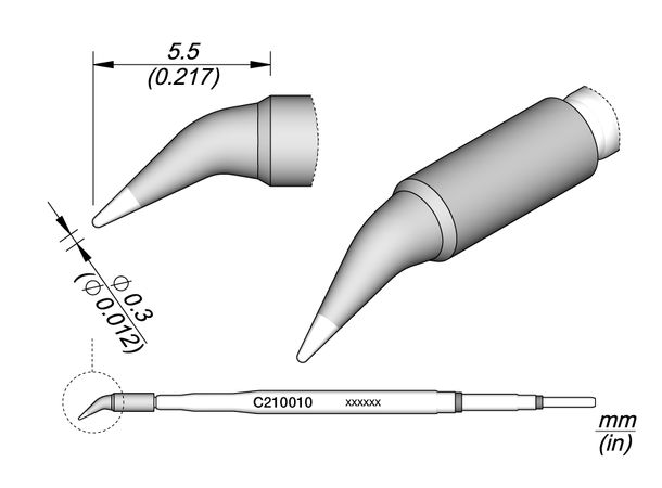 Loddespiss Jbc For C210-R0,3X5,5mm Vinklet 