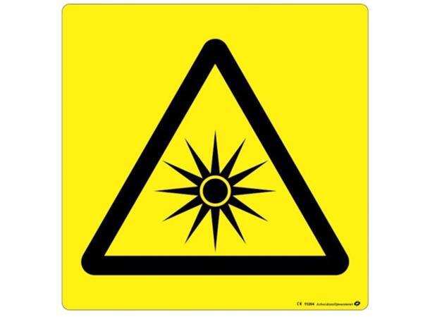 Skilt Optisk Stråling 200x200mm 