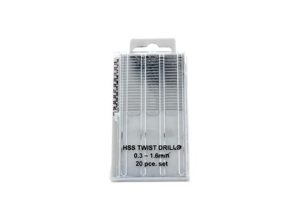 Borsett, HSS 20stk 0,3-1,6mm 
