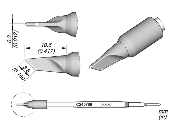 Loddespiss Kniv Jbc For C245-R0,3x3,8mm 