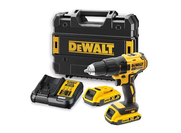 Drill Børsteløs m/slag 18V 2X2,0Ah Lithium DeWalt Tstak 