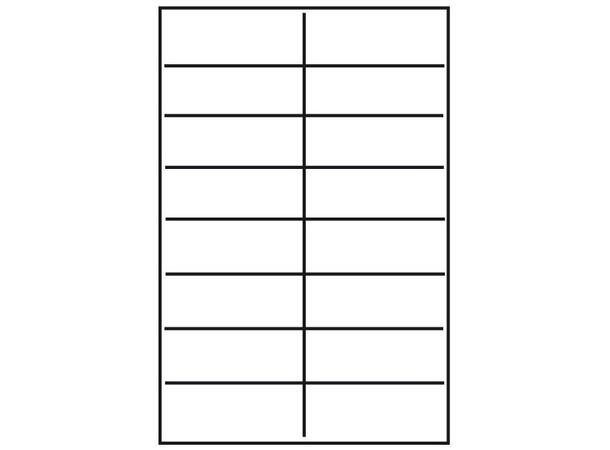 Etiketter 105X37mm, Permanent lim For Blekk/Laser, 100 ark a 16 stk,  BNT 