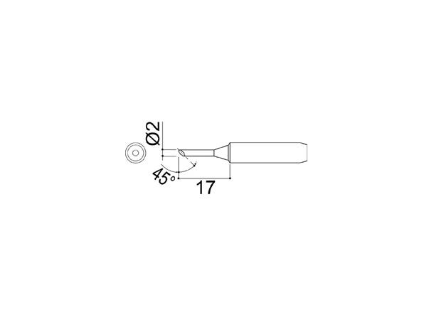 Loddespiss Hakko-R2,0X17mm 