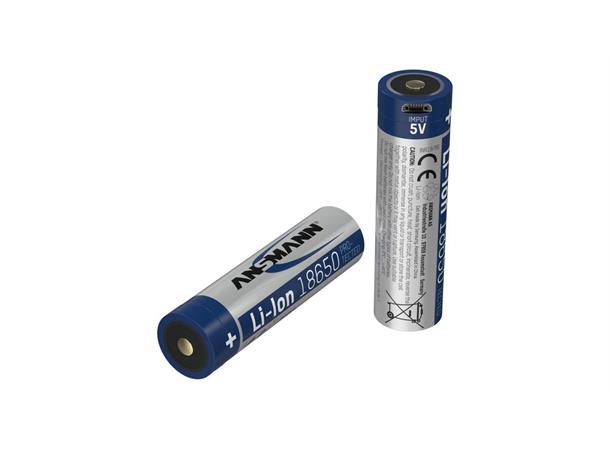 Batteri Oppladbart Li-Ion 3,6V USB 
