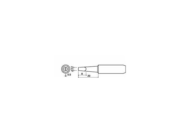 Loddespiss Hakko 900L 3,2x0,5mm, 20mm 