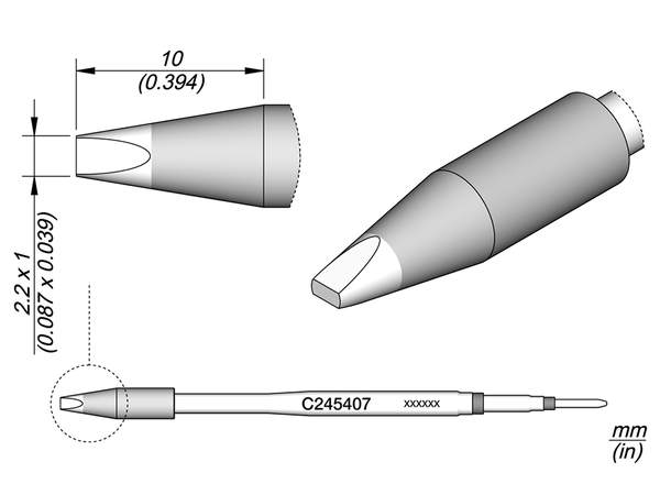 Loddespiss Jbc Chisel 2.2x1 HT 