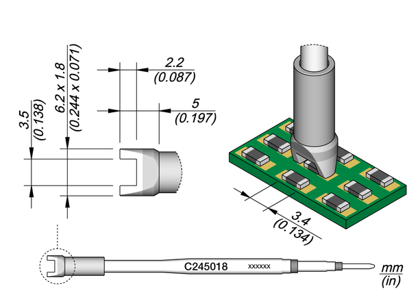 Loddespiss Jbc For C245 3,4mm 