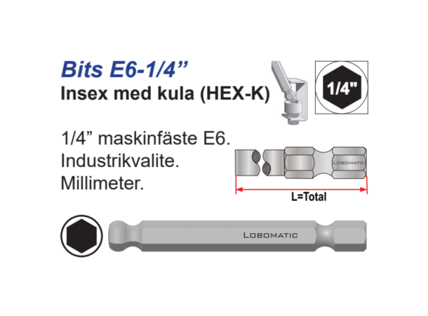 Bits Unbrako 3X90mm m/kule