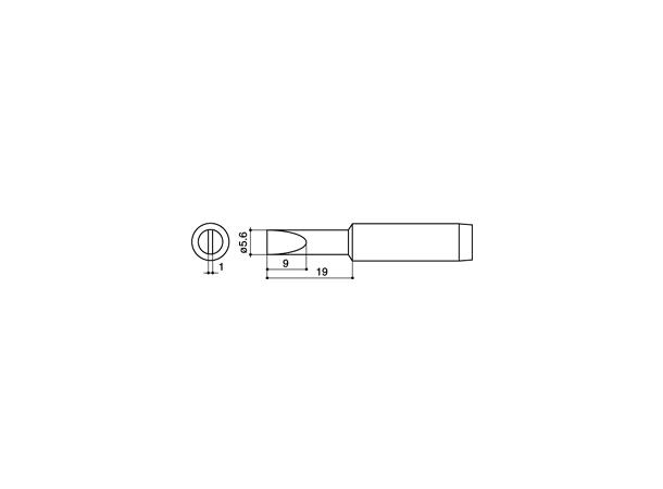Loddespiss Hakko 900L 5,6x1mm, 19mm 
