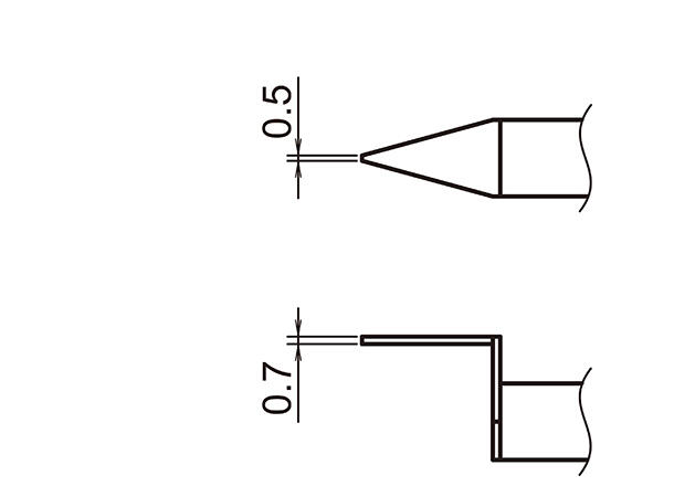 Loddespiss Hakko For Pinsett Fx8804 0,5x0,7mm 