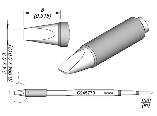 Loddespiss Jbc Chisel 2.4x0,3 