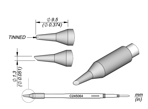Loddespiss Jbc For 245 Håndtak Ø1,3MM 