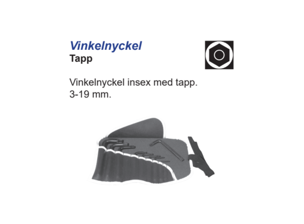 Unbrakonøkkel Sett 3-19mm m/Styretapp Lobomatic 