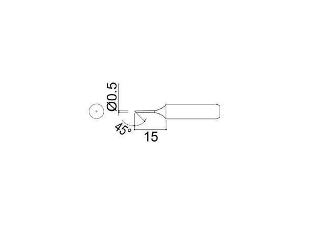 Loddespiss Hakko-R0,5X15mm 