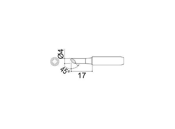Loddespiss Hakko-R4,0X17mm 