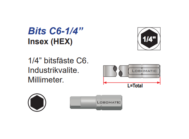 Bits Unbrako 1,27X25mm