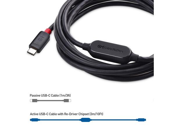 Kabel Aktiv USB-C male/male 3m Gen 2, 10 Gbps 