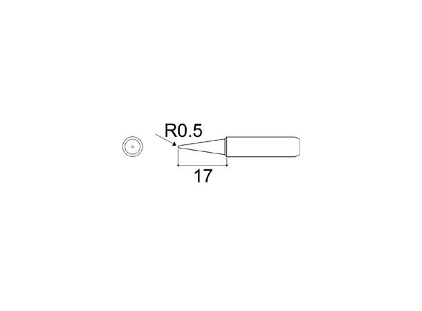 Loddespiss Hakko-R0,5X17mm 