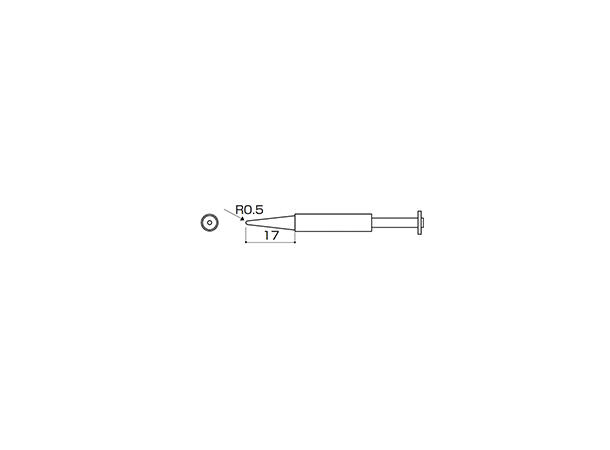 Loddespiss Hakko-R0,5X17mm 