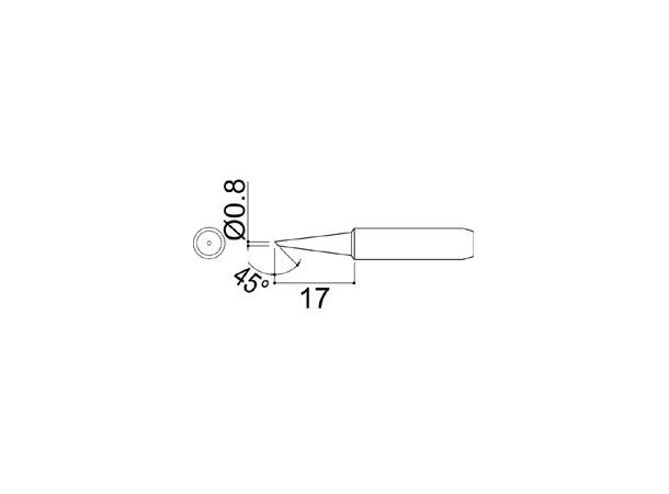 Loddespiss Hakko-R0,8X17mm 