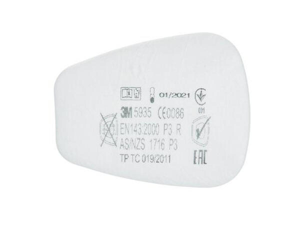 Partikkelfilter 3M 5935 P3 eske a 10 par For 6000- og 7500- serie 