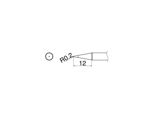 Loddespiss 350C° Fx100 Hakko 0,2mm, 12mm 