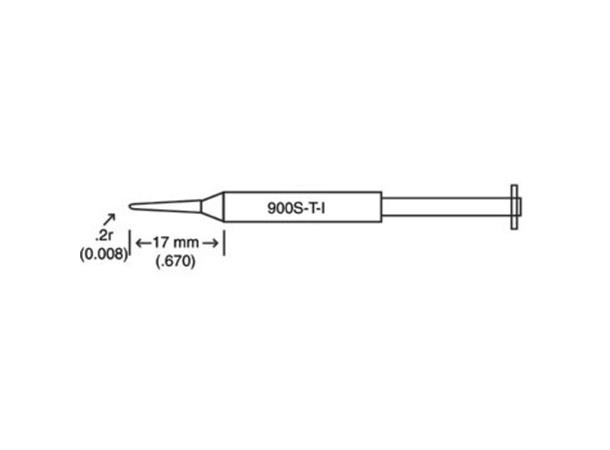 Loddespiss Hakko-R0,2X17mm 