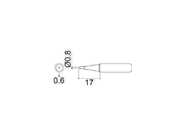 Loddespiss Hakko-R0,8X17mm 