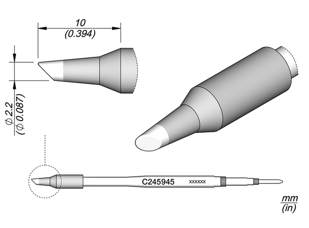 Loddespiss Jbc For 245 Håndtak Ø2,2MM 