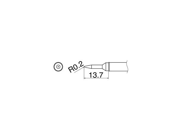 Loddespiss 350C° Fx100 Hakko 0,2mm, 13,7mm 