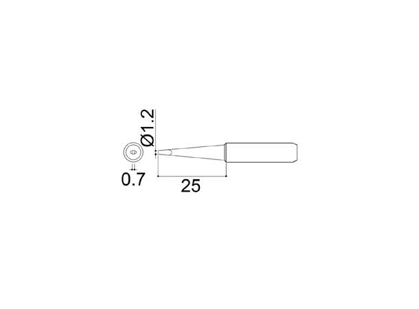 Loddespiss Hakko 900M 1,2x0,7mm, 25mm 