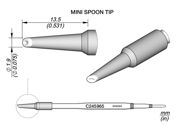 Loddespiss Jbc For 245 Håndtak Ø1,9MM 
