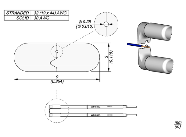 Avisolerings Kniv AWG 30 JBC Passer til WS140 