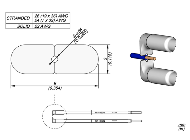 Avisolerings Kniv AWG 22 JBC Passer til WS140 