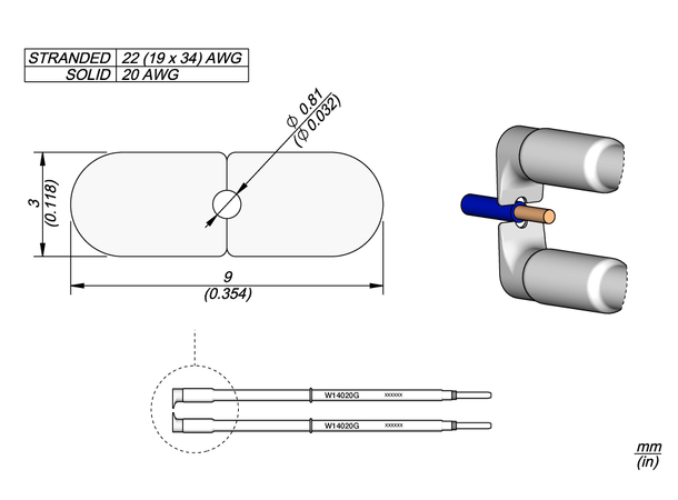 Avisolerings Kniv AWG 20 JBC Passer til WS140 