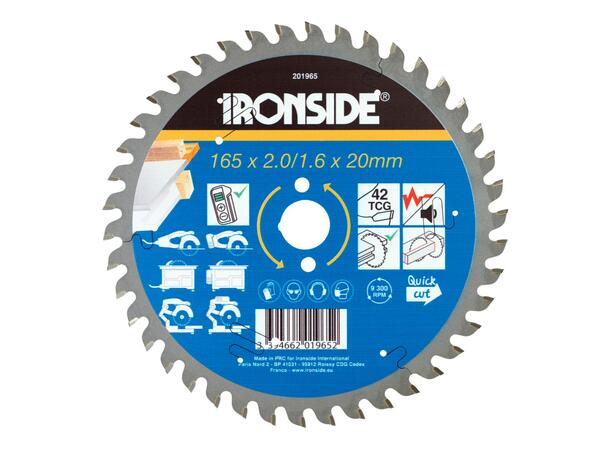 Sirkelsagblad Aluminium Ø165x20/16mm 42T Ironside 