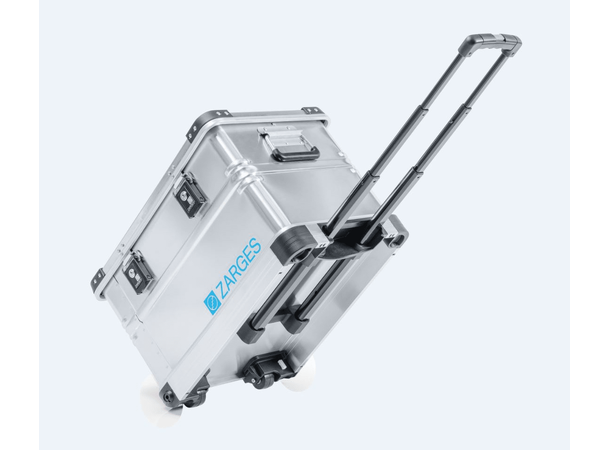 Kasse Alu K424 XC 600X400X380mm Zarges Med integrerte hjul og teleskophåndtak 