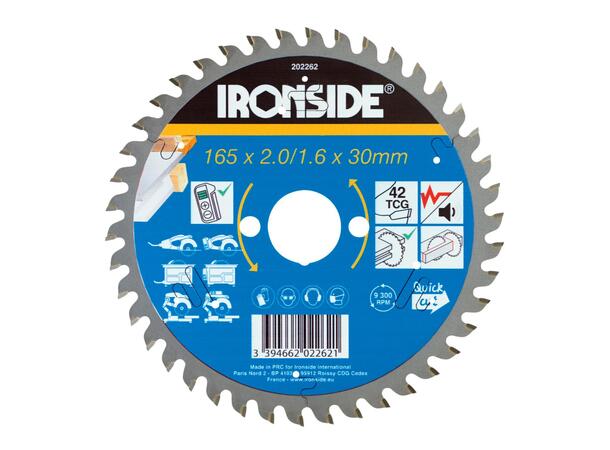 Sirkelsagblad Aluminium Ø165x20/16mm 42T Ironside 