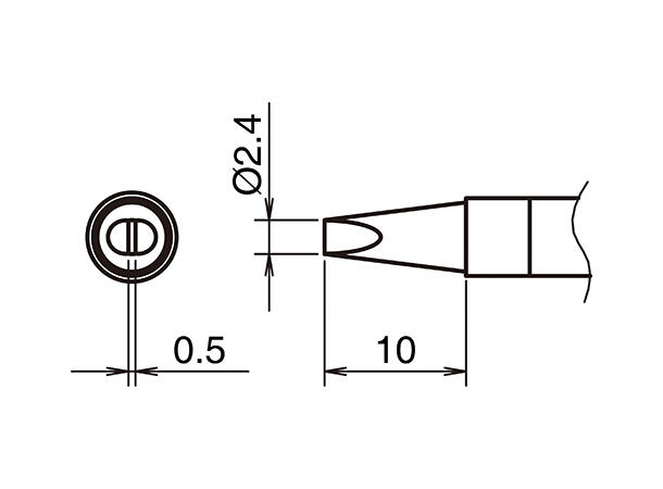 Loddespiss Ø2,4x0,5x10mm Hakko T39 til FX-9701/FX-971 
