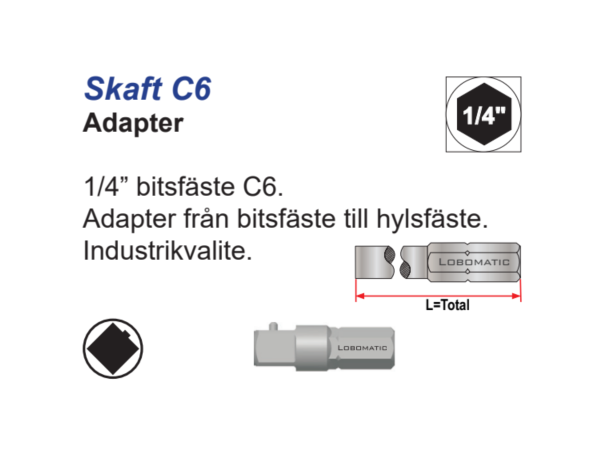 Overgang C6 1/4-1/4X25mm m/Kule 