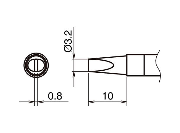 Loddespiss Ø3,2x0,8x10mm Hakko T39 til FX-9701/FX-971 