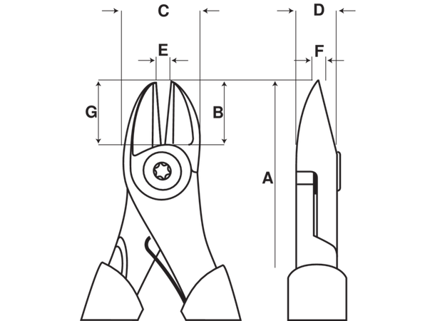 Sideavbiter 160mm, Cu Max 3,8mm Bahco Ergo, Bevel 