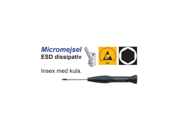 Skrutrekker ESD Unbrako 4X60mm m/Kule Lobomatic 