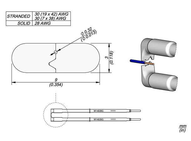 Avisolerings Kniv AWG 28 JBC Passer til WS140 